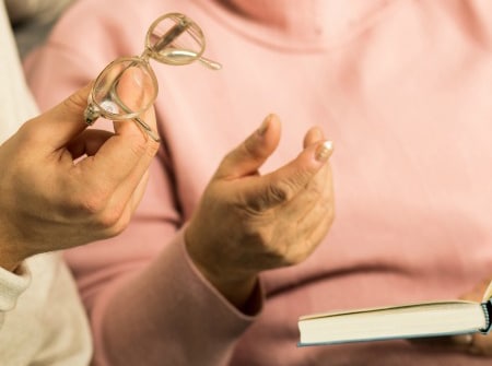 Hands and glasses Hands and glasses