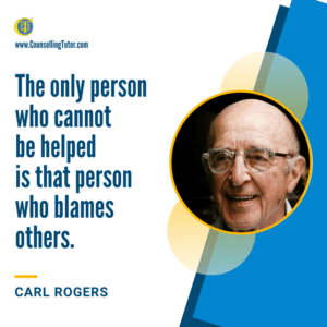 Carl Rogers Quote on Blame Carl Rogers Quote on Blame: The only person who cannot be helped is that person who blames others.