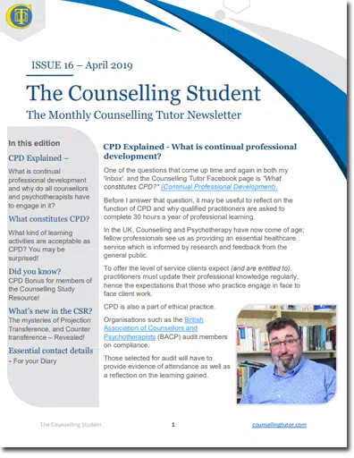 April 2019 Counselling Student newsletter