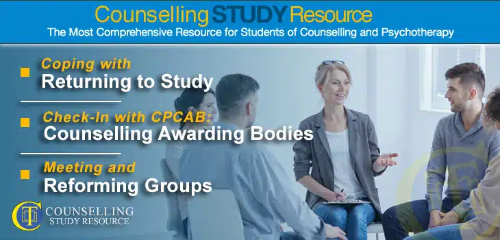 Counselling Tutor Podcast 120 Counselling Awarding Bodies featured image - A group of counsellors and student counsellors discussing in a circle