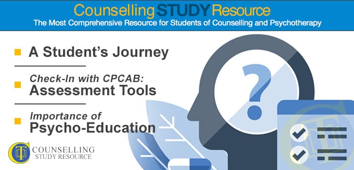 CT Podcast Ep124 featured image - Topics Discussed: A counselling student’s journey; Assessment tools in counselling; Importance of psycho-education in counselling