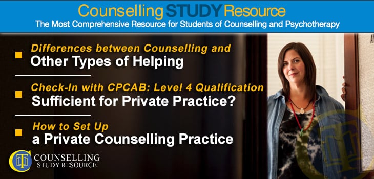 CT Podcast Ep 125 featured image - Topics Discussed: Difference between counselling and other helping professions; Is a Level 4 qualification sufficient for private practice?; How to set up a private counselling practice
