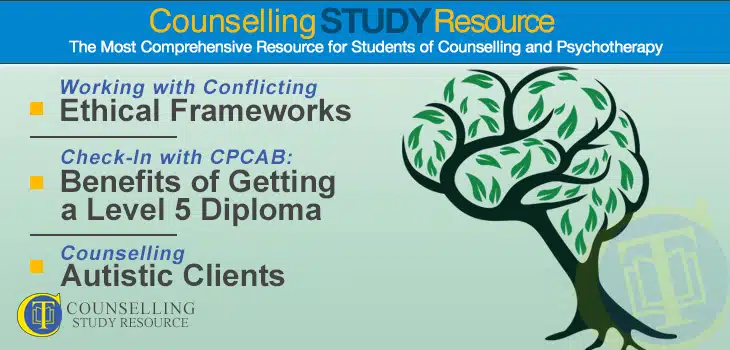 CT Podcast Ep151 featured image - Topics Discussed: Working with conflicting ethical frameworks; Benefits of getting a Level 5 diploma in counselling; Counselling autistic clients