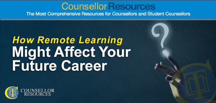 How Remote Learning Might Affect Your Future Counselling Career - featured image shows a hand touching a question mark suspended in mid-air