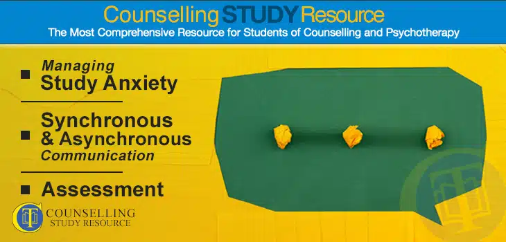 CT Podcast Ep161 featured image - Topics Discussed: Managing study anxiety; Synchronous and asynchronous communication in counselling; Is assessment misunderstood?