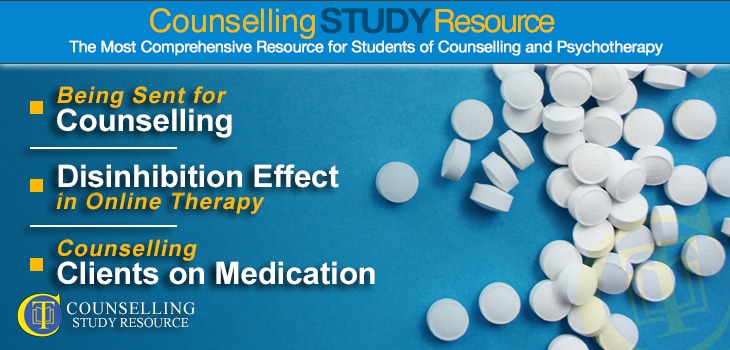 CT Podcast Ep162 featured image - Topics Discussed: Being sent for counselling; Managing the disinhibition effect; Counselling clients on medication