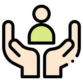 Working Safely, Legally and Ethically in CBT - Icon showing a pair of hands supporting a person