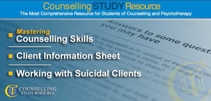 CT Podcast Ep169 featured image - Topics Discussed: Mastering counselling skills; Producing a client information sheet for counselling; Working with suicidal clients