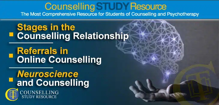 CT Podcast Ep181 featured image - Topics Discussed: Stages in the Counselling Relationship; Making Referrals in Online Therapy; Neuroscience and Counselling