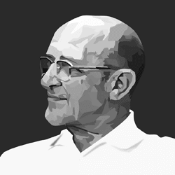 Carl Rogers' Theory - a black-and-white profile image of Carl Rogers