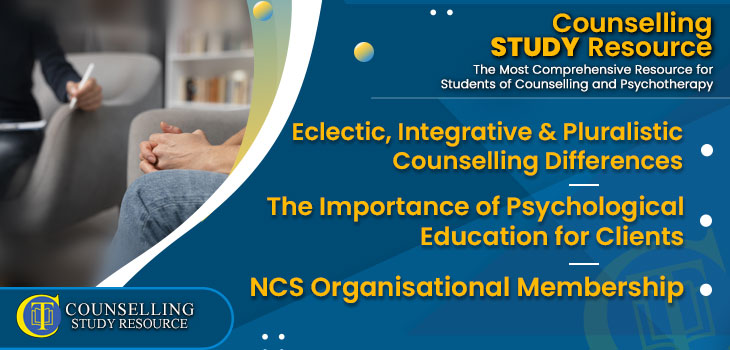 CT-Podcast-Ep262 featured image - Topics Discussed: Eclectic, Integrative and Pluralistic Counselling Differences – The Importance of Psychological Education for Clients – NCS Organisational Membership