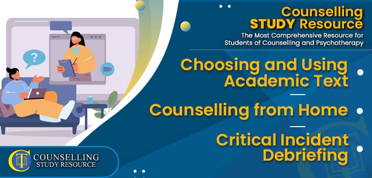 CT-Podcast-Ep282 featured image - Topics Discussed: Choosing and Using Academic Text – Counselling from Home – Critical Incident Debriefing