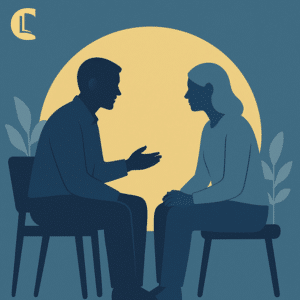 Breaking the silence – counsellor and client in conversation about suicide and mental health support.