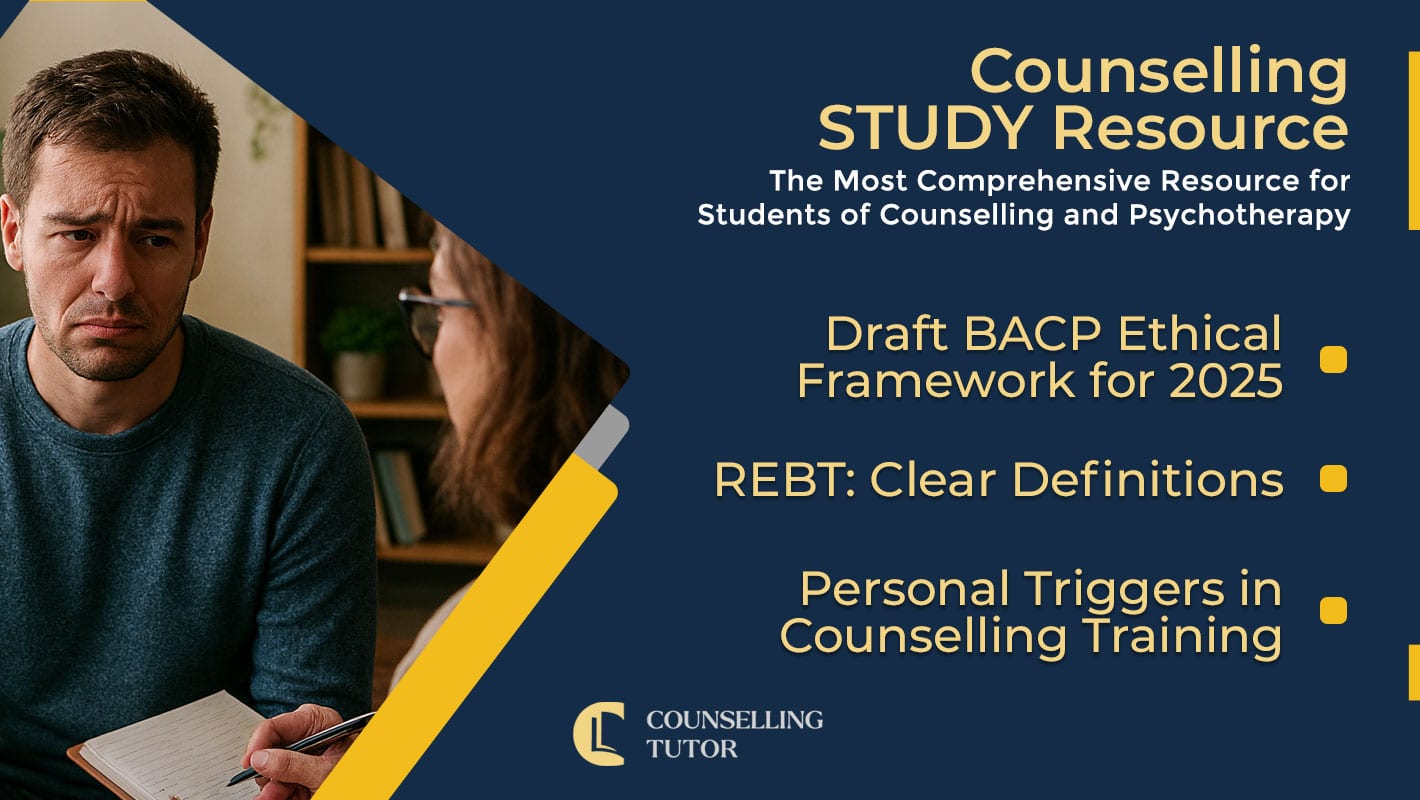 CT-Podcast-Ep354 featured image - Topics Discussed: Draft BACP Ethical Framework for 2025 – REBT: Clear Definitions – Personal Triggers in Counselling Training