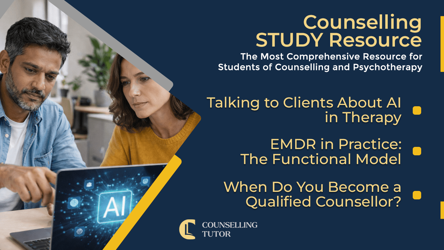 CT Podcast Ep367 featured image - Topics Discussed: Talking to Clients About AI in Therapy – EMDR in Practice: The Functional Model – When Do You Become a Qualified Counsellor?
