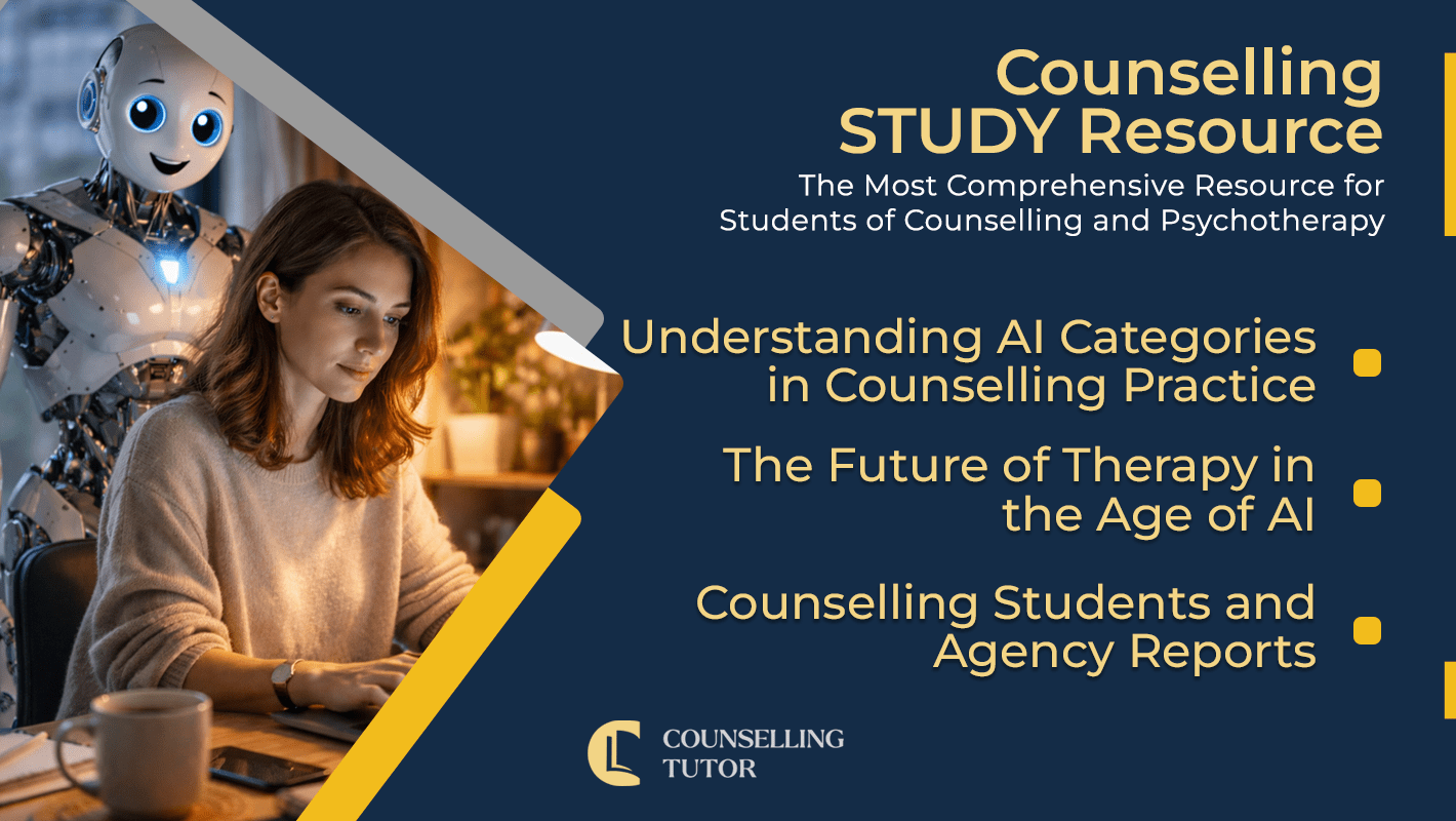 CT Podcast Ep372 featured image - Topics Discussed: Understanding AI Categories in Counselling Practice - The Future of Therapy in the Age of AI - Counselling Students and Agency Reports