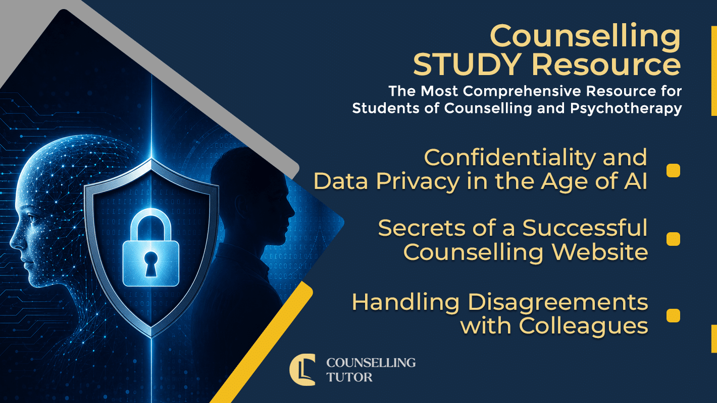 CT Podcast Ep375 featured image - Topics Discussed: Confidentiality and Data Privacy in the Age of AI - Secrets of a Successful Counselling Website - Handling Disagreements with Colleagues