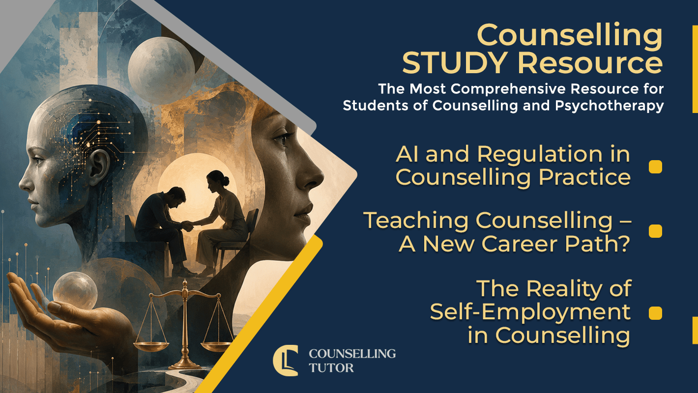 CT Podcast Ep380 featured image - Topics Discussed: AI and Regulation in Counselling Practice - Teaching Counselling – A New Career Path? - The Reality of Self-Employment in Counselling
