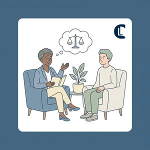 A supervisor and supervisee reasoning through an ethical decision together, illustrating the 2026 duty to show your ethical reasoning